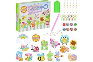 Hovetne Animal Diamond Painting Kits, 5D DIY Diamond Art Kits Childrens Diamond Art Keyring Kits, 15 Decorative Gem Keychains Pendant Kits Arts and Crafts for Kids Adults Boys Girls