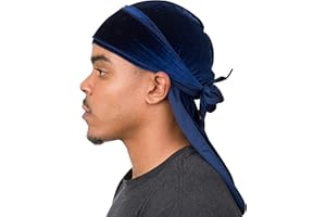 Veeta Superior Velvet Durag – Weiche Samt-Durags für Männer und Frauen, Lange, doppelt breite Träger, seidiges Durag-Futter, dreifach genäht
