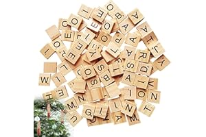 Fuoxul 100pcs Wood Scrabble Letters A-Z Capital Scrabble Letters for Crafts Educational Games DIY Projects Suitable for Children Promoting Intimate Parent-Child Relationship