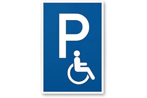 Komma Security Parkering funktionshindrad plastskylt 20 x 30 cm skylt handikappad parkeringsplats reserverad – rullstolsförare parkeringsplats fri