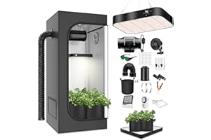 MODVKVK Grow Box 120x120x200cm Growbox, lampada da coltivazione a LED dimmerabile a spettro completo da 200W, kit completo per tenda da coltivazione Set completo per tenda da coltivazione idroponica