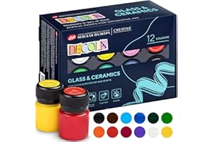 Decola - Porzellan Farben Set | 6x20ml Permanente Farbe für Glas und Keramik | Hergestellt von Nevskaya Palitra