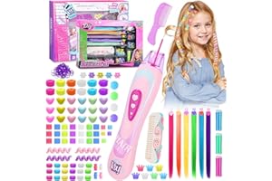 BITOYO Trenzador de Pelo para Niñas, Accesorios para el Cabello Juguetes para Niñas Set de Peluqueria para Niña, Juego de Herramienta de Estilo con Cuentas Coloridas, Regalos para Niñas 5 6 7 8 Años