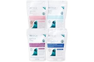 Sea Magik - Bath Salts, Muscle Soak, Therapeutic Spa Experience, Epsom, Magnesium Flakes, Dead Sea, Himalayan, Relaxes Your Body and Mind, Natural Salts, Vegan, Cruelty Free, Mixed Set (4 x 1kg)
