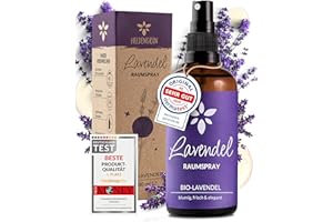 ‎HELDENGRÜN Heldengrün® Lavendelspray Gute Nacht [Bio-LAVENDELÖL] Dermatologisch getestet - Lavendelspray für Kopfkissen - Blumig & frisch - Lavendel Kissenspray & Raumspray