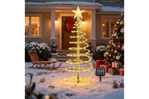 SUNSHINE SMILE Weihnachtsbaum Beleuchtung Aussen Solar,Weihnachtsdeko Aussen Solar,Weinachtsbeleuchtung LED Draußen,Solar Lichterkette Aussen,wasserdichte Solar Lichterketten,Weihnachtsdeko Outdoor für Gärten,Hof