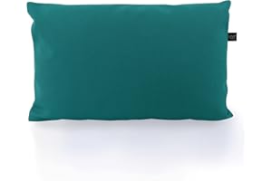 LILENO HOME Juego de 2 fundas de cojín para exteriores, 30 x 50 cm, color azul petróleo, sin relleno, funda de almohada impermeable con cremallera, para exteriores