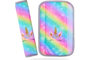 Beinou Protector Cinturon Coche Niños Almohadillas Cinturon Coche Cubre Cinturones Coche Seguridad Correa Niña Funda Protector Arnes Silla Coche Bebe, Set de 2