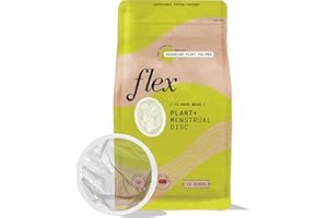 Flex Plant Plus Disc | Dischi mestruali usa e getta a base vegetale | Alternativa a tamponi e coppette | Capacità di 5 super tamponi | Disco mestruale realizzato con polimeri vegetali sostenibili di