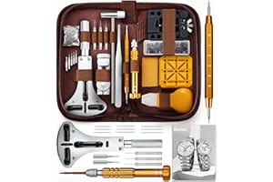 Bluvizo Watch Repair Tool Kit: Professional Watch Battery Replacement Link Removal Kit - 149 PCS for Back Case Opening and Strap Adjustment with Screwdriver
