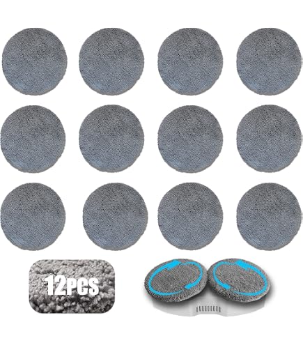 Lot De 10 Tampons Microfibre Pour Robot Lave-vitres - Diamètre 12,5 Cm - Lavables Et Réutilisables
