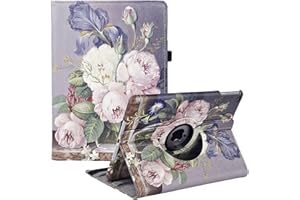 XSLTKBY New Rotating Case for iPad 10.2" 9th / 8th / 7th Generation - 360 Degree Rotating Stand Protective Cover with Auto Sleep Wake for iPad 10.2 inch 2021/2020 / 2019 (Oil Painting Roses)