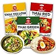 EL The Cook Thai Curry Paste Combo (3 Pack)- Red, Yellow, Green | 100% Veg | Ready to Cook Restaurant Style Chicken, Fish, Prawn, Vegetable, Tofu Thai Curry Fresh at Home | 50g Each Serves 4-5