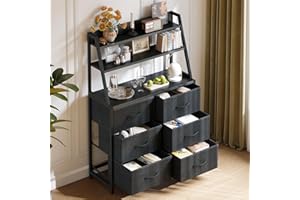 Coleshome Komoda do sypialni, salonu, wytrzymała komoda do przechowywania, czarna