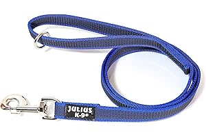 JULIUS K-9 Julius-K9 216GM-B-1,2HS Laisse antidérapante Color & Gray avec poignée et anneau en O, 20 mm x 1,2 m, Bleu-Gris