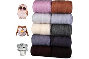 DEUDY 10 Colori da 15 Grammi Lana per Infeltrimento, Set di Lana di Pecora, Lana per infeltrimento, Lana per Infeltrire per infeltrimento Forniture Artigianali Fai-da-Te Principianti (Inverno)
