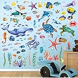 BASHOM DS-8048 Sotto Il Mare Adesivi da Parete decorazione Pesci oceano Stickers Murali Asilo Nido Soggiorno Camera Cameretta