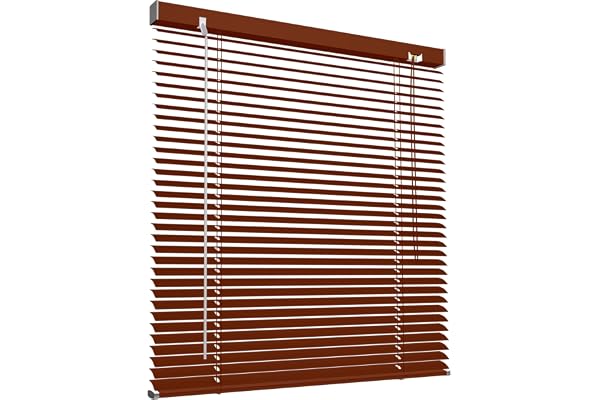 Victoria M. Store vénitien en Aluminium pour fenêtres et Portes - sans pré-perçage, Clips de Serrage Inclus - 120 x 130 cm Bois Sombre