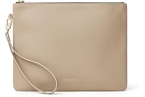 DORIS&JACKY Clutch-Geldbörse aus Lammleder für Damen, groß, weich, Designer-Geldbörse mit Riemen