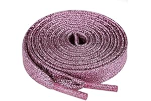 Olukssck 2 Paires Lacets Plats Pailletés Premium, Lacets de Remplacement de 10mm de Qualité Supérieure pour Chaussures de Sport, Chaussures de Ville