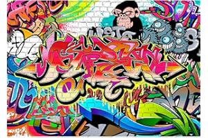 Runa Art Papel tapiz fotográfico 396 x 280 cm arte callejero Graffiti | Lana Decoración De Pared Sala Cuarto | Fabricación alemana | Vistoso 9065012a