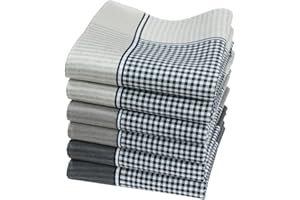 Merrysquare 6 pañuelos de caballero - Modelo « Oliver » - 40 centimetros - 100% algodón