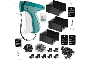 WUERKIYA 3576 piezas Pistola Etiquetadora con 5 Agujas de Repuesto para colocar etiquetas de ropa con agujas Punta de plástico estándar Sujetadores de punta de plástico estándar