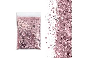 SHUOHONG 100g Glitter, Bene Brillantini Viso, 3 Taglie Miste Brillantini Unghie, Lucido Paillettes, Brillantini per Capelli, Glitter Corpo per Musica, Feste, Trucco del Festival (Rosa Scuro)