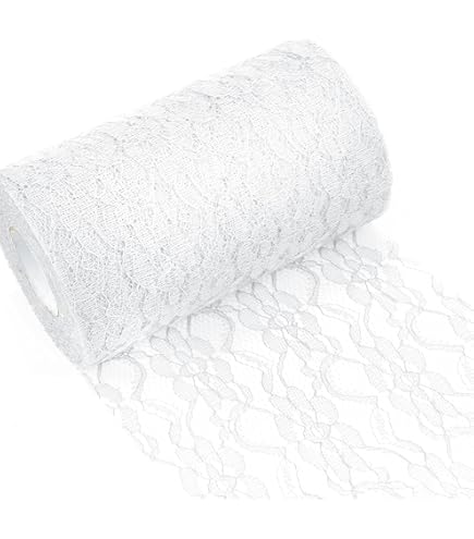 12 stuks vintage witte kanten tafelloper kanten stof met roze geborduurde bloemen tafellopers rustieke Boho tafellopers voor bruiloft bruids Thanksgiving kerstfeest decoratie, 14 x 118 inch
