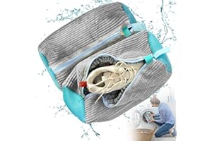 EAPMGQR 2 Stück Schuhwaschbeutel, Schuhbeutel Waschmaschine, Wäschesack Schuhe für Waschmaschine, Wiederverwendbarer Wäschenetz Schuhe mit Reißverschluss Wäschebeutel für Schuhe Sneaker