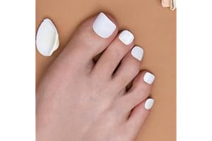 DANNI & TONI 37 Stickers Toenail Gel Polish Strips(White Topaz),Salon-Quality Gel Nail Polish Strips Manicure Stickers Set