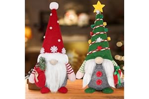 Blu Ninfee Juego de 2 vínculos navideños de Navidad de 30 cm de alto, GNOME de Navidad, figuras de enano de Navidad sueco Tomte Gnom