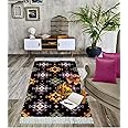 Onlyone1 Printed Dhurrie Rug - Modern Feet Multicolor Floor Carpet/Mat for Living Room, Bedroom, and Pooja Ghar | Eco-Friendly, Stylish and Durable Home Decor (Red & Grey/Size 2X3)