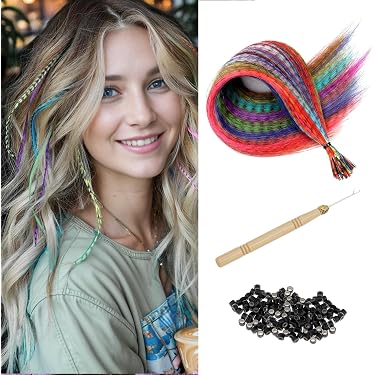 Mojeska Fashion Feather Hair Extensions - Snap-on Clip Design, Colorful Instant Highlights