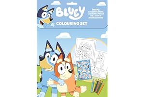 BOOGHE Bluey zestaw do kolorowania, naklejki dla dzieci, aktywność, wypełniacz, prezent dla dzieci w wieku od 3 lat plus