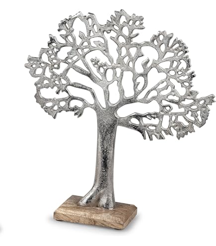 Sculpture Décorative Cœur Gilde - Céramique Argenté - Objet Déco Moderne - Neuf