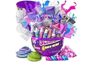 GirlZone Cadeaux pour Les Filles Slime Kit Galaxy Oeuf Surprise pour Enfants avec Glow in The Dark Moons, Glitter pour Slime Crunchy - Fabrique à Slime Galactique