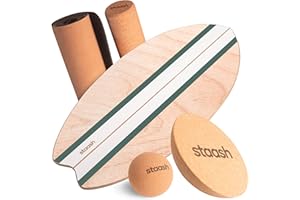 STAASH® Balance Board – Per equilibrio, fitness e riabilitazione – 100% legno – Allenamento divertente a casa e in palestra