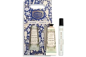 ‎PANIER DES SENS Panier des Sens - Handcreme Geschenkset Weihnachten Jasmine – Elegantes Duo Geschenk – Mini Handcreme & Eau de Toilette Roll-On 10 ml – Blumenduft von Grasse – Made in France – Vegan & Raffiniert