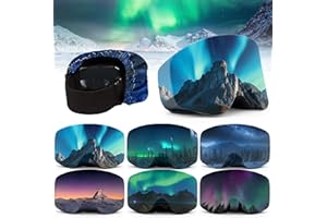 TZEKING 6 Pezzi Copri Maschere da Sci Portabilità,Protezione per Occhiali da Sci e Snowboard,Antigraffio,Custodia Protettiva per Occhiali da Sci in Morbida Microfibra,per Viaggio e Après-Ski