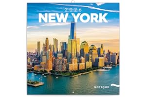 ‎NOTIQUE NOTIQUE Wandkalender 2026 New York Kalender, Broschürenkalender mit Monatskalendarium, Broschurkalender Kalender 30 x 30 cm (30x60 Geöffnet)