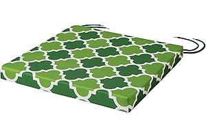 SOFTILLO Patio Chair Cushion with Seat Ties | Indoor and Outdoor Furniture Seating | Water-Resistant Polyester | Kitchen Dining, Lawn & Garden, Coffee Shop Use | Marocco Green 50x44x4cm