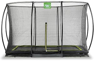 ‎EXIT TOYS EXIT Silhouette Ground Sports Trampoline and Safety Net - Rectangular