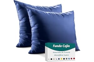 Flowen Fundas de Cojin 45x45 de Microfibra Juego de 2 Funda de Almohada del Sofá Decorativas con Cremallera Invisible Tejido Suave y Lavable Antiácaros Transpirable Hipoalergénico para Cama y Silla