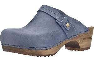 Sanita Ursana | Zuecos Abiertos | Producto Artesanal Original para Mujer | Zuecos de Piel con Suela de Madera sostenible