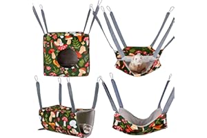 Hedgeink Hamster Hamac House Lot de 4 accessoires lavables pour cage à rats, cochon d'Inde, lit doux pour furet à suspendre, balançoire pour petits animaux, literie pour chinchilla Sugar Glider