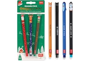 ENOLE Legami Radierbare Gelstifte, niedliche Kawaii-Stifte, Set mit 7 Stück, Weihnachten