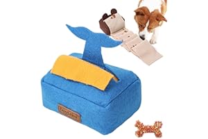 Sugeru®Giochi per Cani a forma di Scatola di Fazzoletti,Giochi Interattivi per Cani,Gioco Sfera Puzzle Cani,Tappeto Olfattivo Nascondi Cibo Cane,Tappeto intelligenza,Lavabile,Interattivi (Blu)