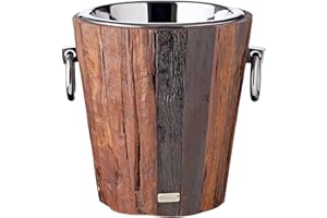 EDZARD Refroidisseur de Bouteilles Providence, en Acier Inoxydable et Bois, Hauteur 28 cm, Poids Environ 4 kg