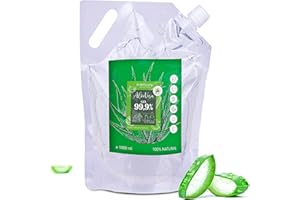 TRADICITY ORGANIC FARM Gel d'Aloe Vera Issu de Feuilles Fraîches - Unique sur le Marché - Cultivé Écologiquement en Andalousie - 100% Propriétés Naturelles pour Peau et Cheveux - 1000ml 1L